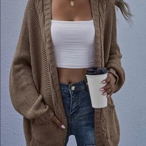 Double Pocket Batwing Sleeve Cardigan